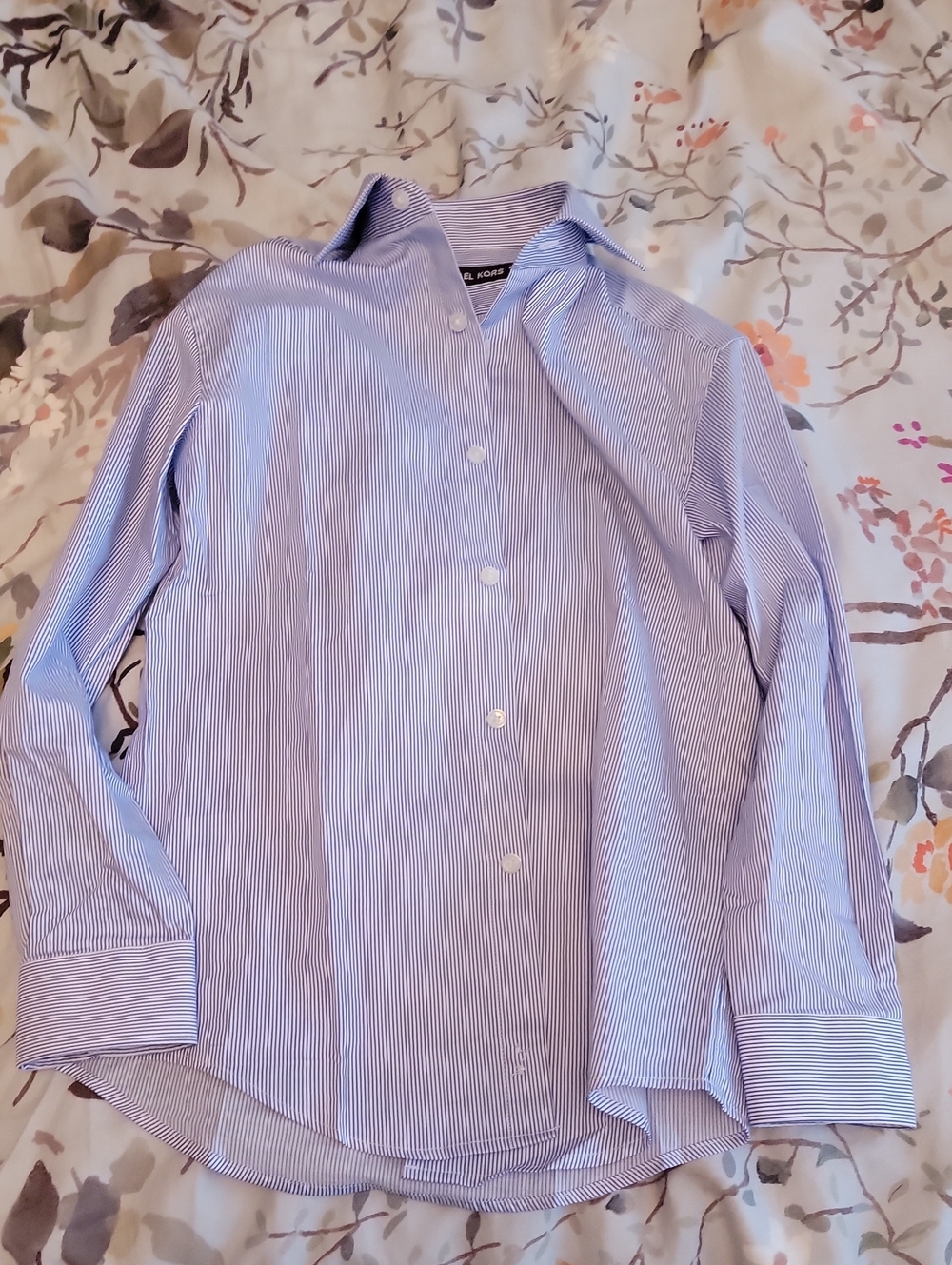 Boys Thin Blue Stripe Button-Up Shirt